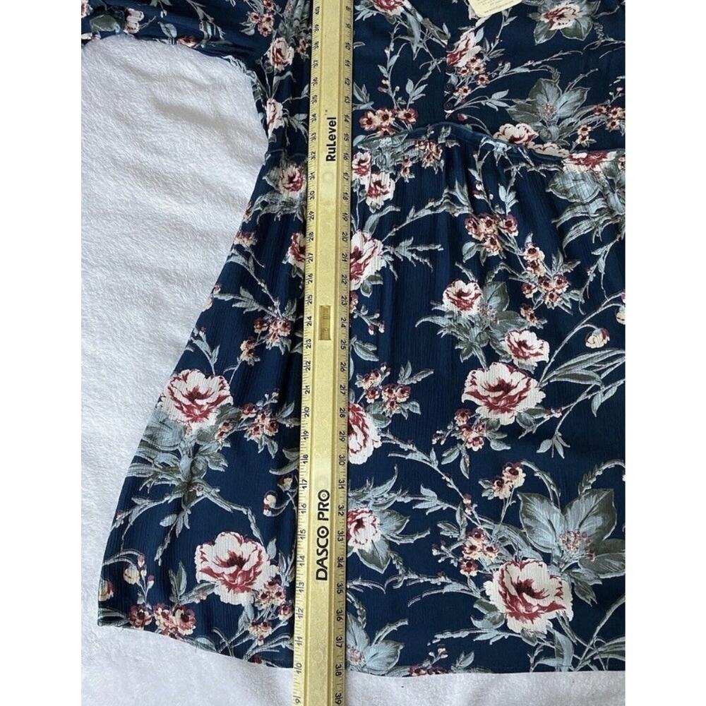 Band of Gypsies NWT Dark Floral Boho Bell Sleeve Midi Dress Large - Picture 11 of 11